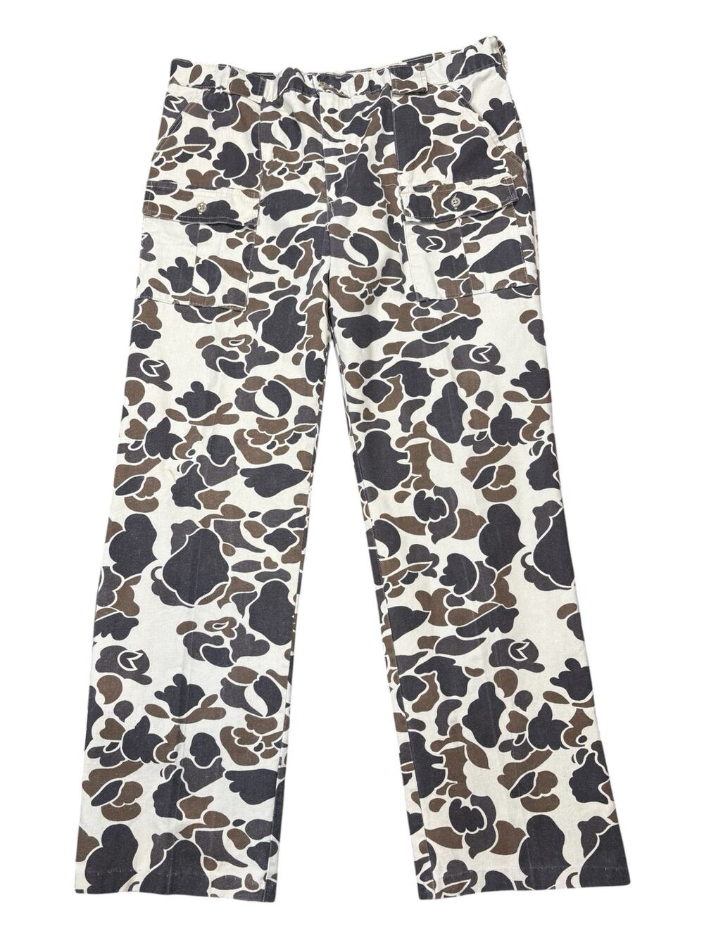 Walls Vintage 80s Duck Camo Cargo Pants Men's 38x32 1/2 Made in USA Hunting